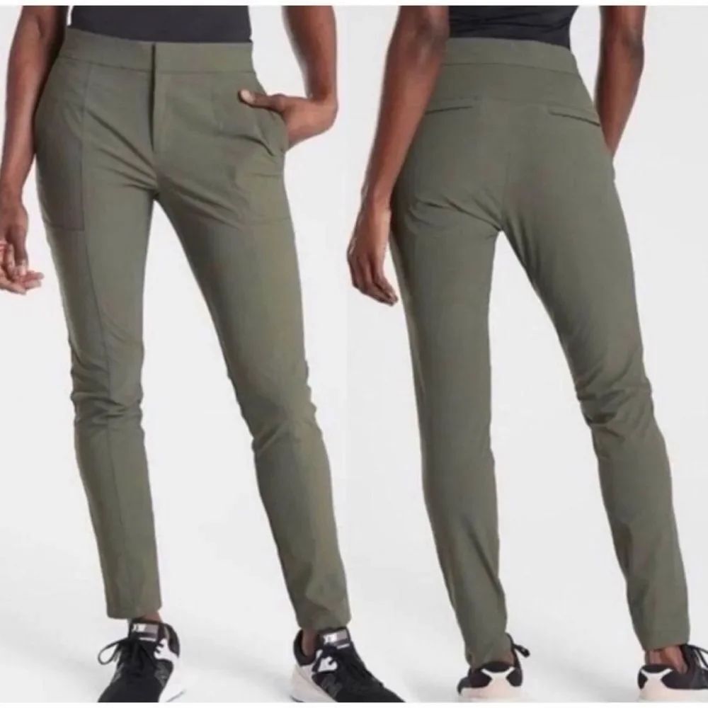 Athleta Wander Stash Skinny Pants in Mountain Olive Green Size 0 ~ Like New